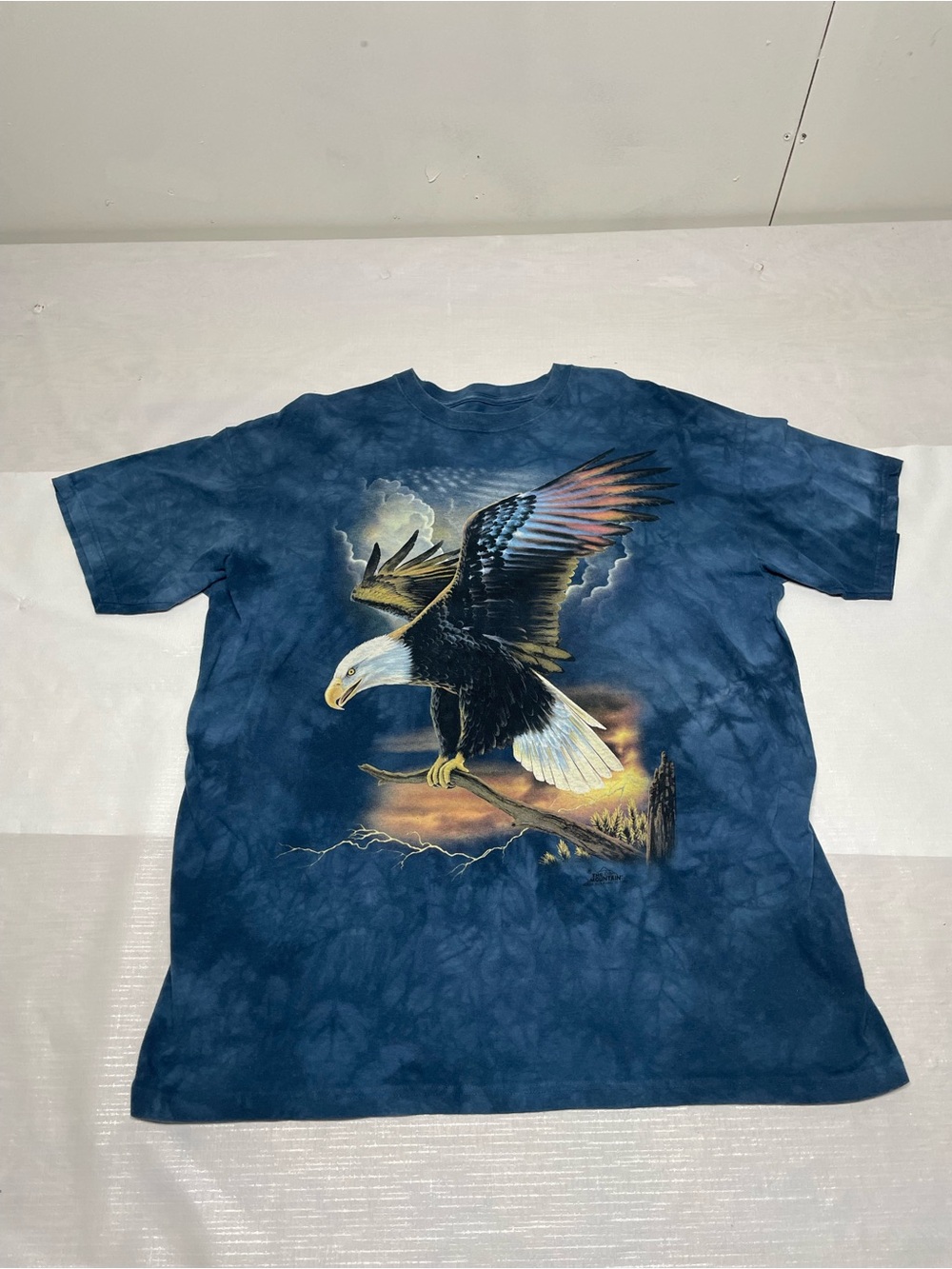 The Mountain Navy Tie-Dye Eagle Graphic Short-Sleeve Tee Sz: 2Xl